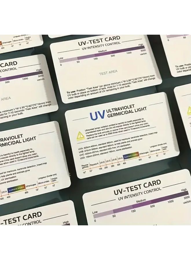 10pcs UV Test Cards UV Light Meter With Evaluation Chart For UV Intensity Measurement - Image 5